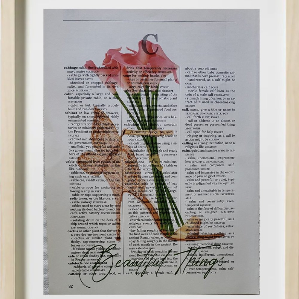 Women's Bootie - Beautiful Things - Dictionary ART PRINT